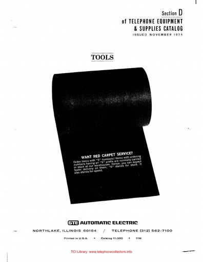 AE Catalog 11000 - Section D - Tools Nov74
