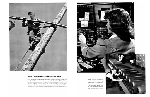 Telephone Serves The Army ~ WWII