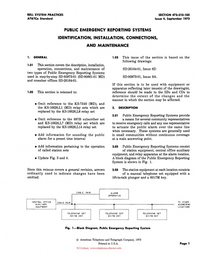 473-310-100 i4 Sep73 - Public Emergency Reporting Systems