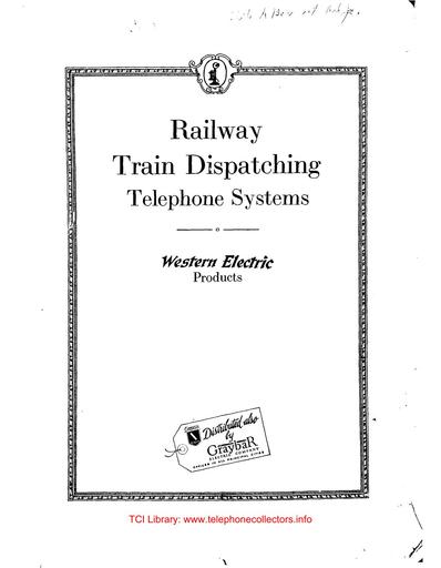 28ca - Railway Train Dispatching Tel Systems