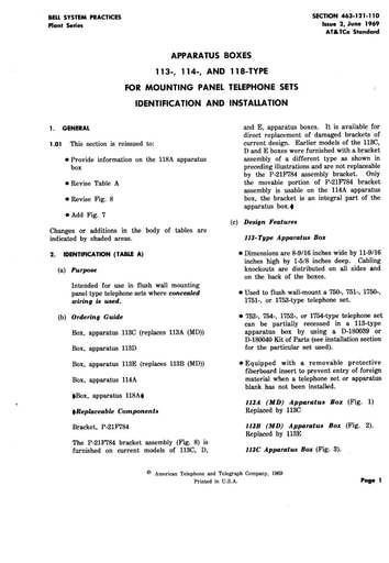 463-121-110 i2 Jun69 - Apparatus Boxes For Panel Sets - ID Inst
