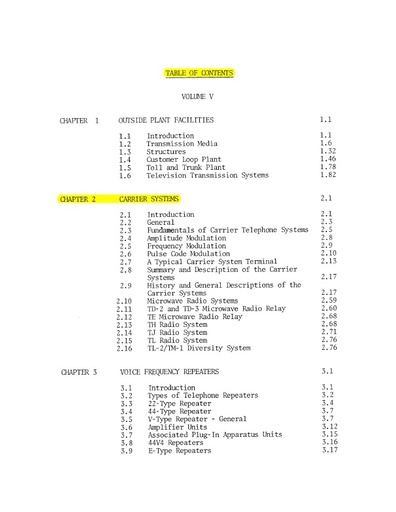 Carrier Systems (Vol. V, Chapter II