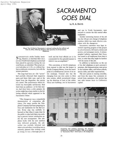 41 - PTM Sacramento Dial Cut-Over March 2 1941 Ocr R