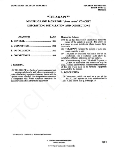 NTP 503-0101-200 Jan80 - Teladapt Jacks Inst & Conn