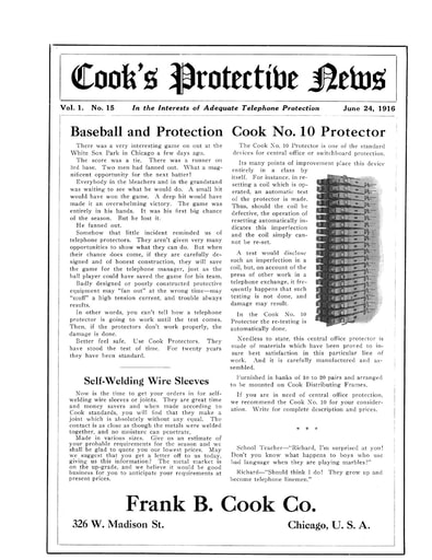 Cook Electric - No 10 Protector Ad - 6-24-1916