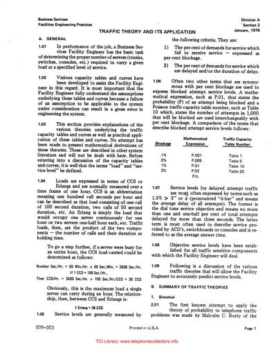BSFEP A-2 Jan76 - Traffic Theory and its Application