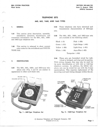660-Series Telephone Sets- BSP-1