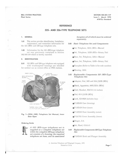 502-501-117 i1 Mar70 - 525- and 526-type sets - Reference Tl