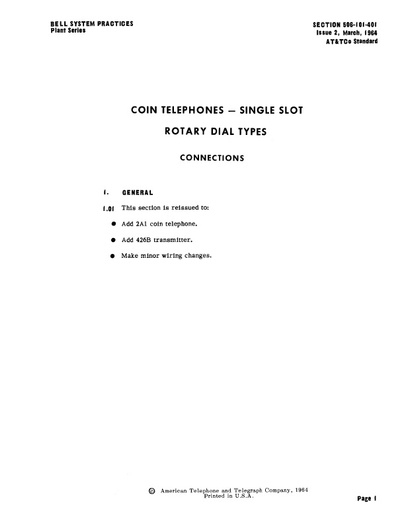 506-101-401 S.S. Coin Tel. Sets