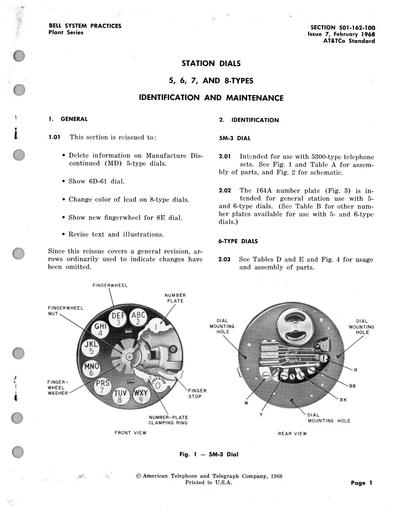 501-162-100 i7 Feb68 - 5, 6, 7 and 8-type Dials - ID and Maintenance Tl