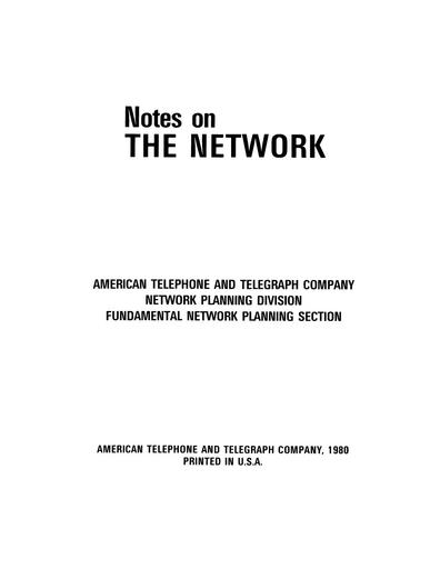 80 - ATT Notes on the Network - Sections 1 - 3 - Numbering, Dialing & Switching