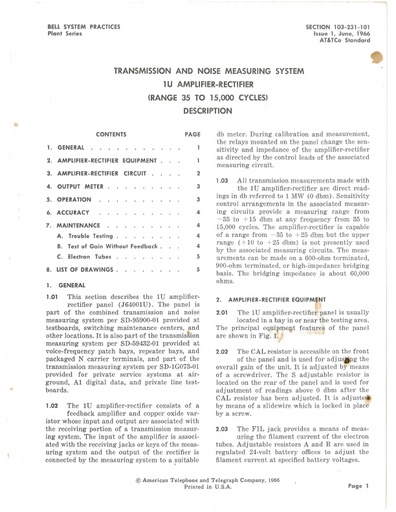 103-231-101 i1 Jun 1966 transmission noise measurement system 1u description