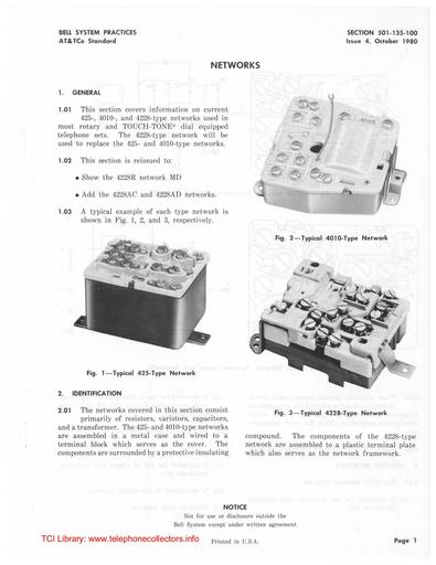 501-135-100 i4 Oct 1980 - Networks