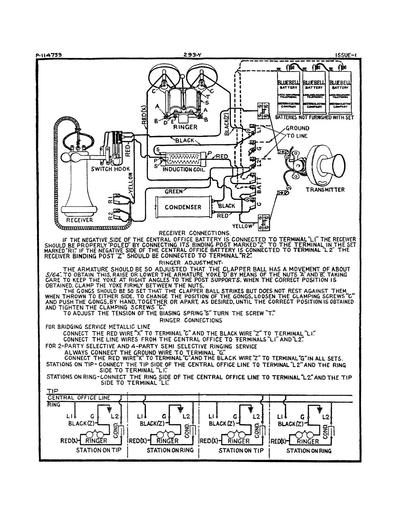Wall Telephone (Hotel) Sets, 293y Tl