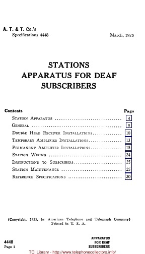 AT&T Spec 4448 Mar25 - Stations Apparatus for Deaf Subscribers