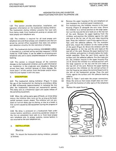 GSP 997-256-800-i2-Hookswitch-Dialing-Inhibitor Tl