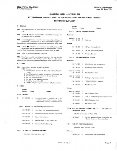 518-000-000 i85 Jun74 - Index