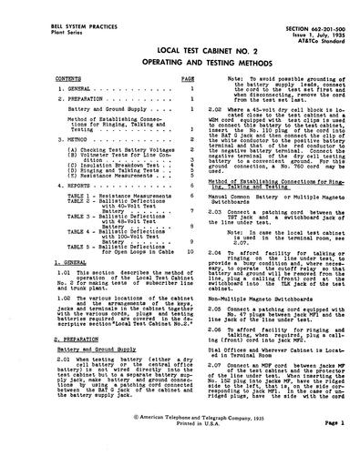 662-201-500 No.2 Local Test Cabinet