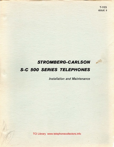 SC T-1125 i2 - SC 500-series telephones - installation and  maintenance