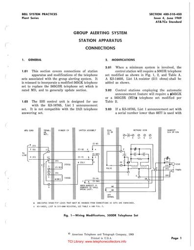 480-310-400 i4 Jun69 - Group Alerting System Connections