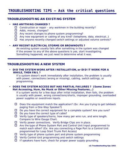 Troubleshoot Tip Bc
