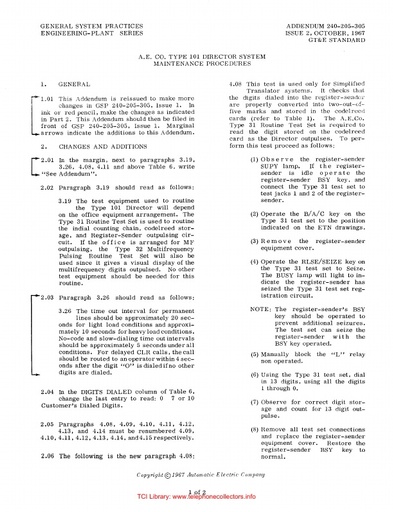 GSP GTEP 240-205-305 Add i2 Oct67 - AECo Type-101 Director Sys - Maint Procedures