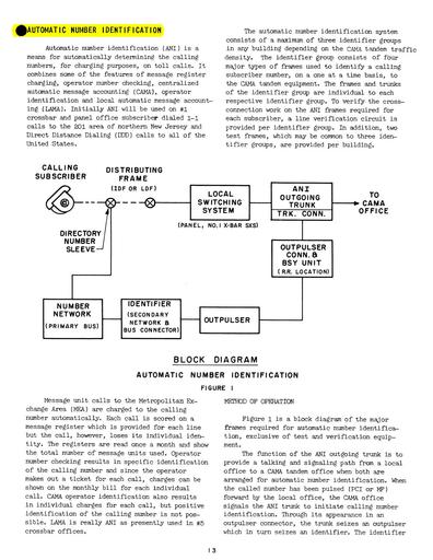 60 - Automatic Number Identification NYTel MBW General Engineering Bulletin Apr60