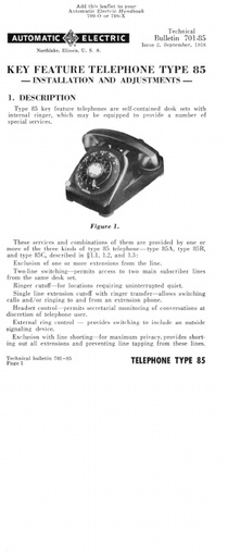 AE TB 701-85 i2 Sep58 - AE Type-85 Set - Tl