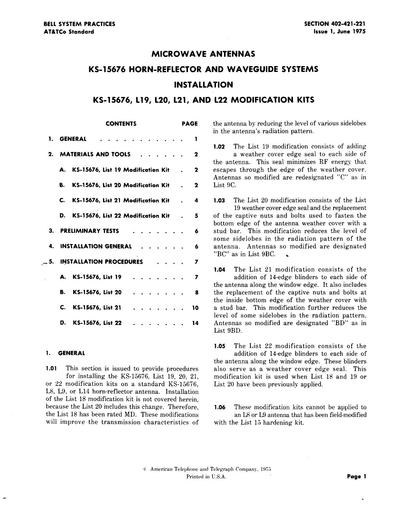 402-421-221 i1 Jun75 - KS-15676 Antenna Modification Kit