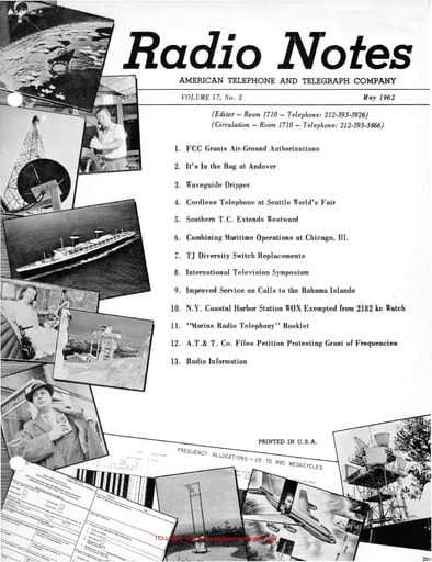 ATT Radio Notes 1962 05 May