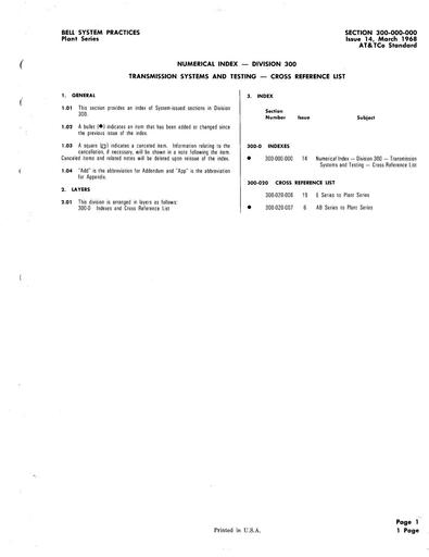 300-000-000 i14 Mar68 - Index - Transmission Sys & Testing