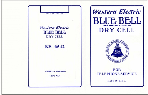 Battery Label 5 - Blue Bell 1939 Logo