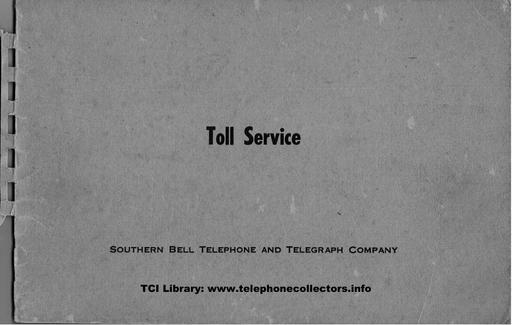 Toll Service Operator Learning Guide - Southern Bell