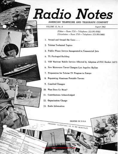 ATT Radio Notes 1962 08 Aug