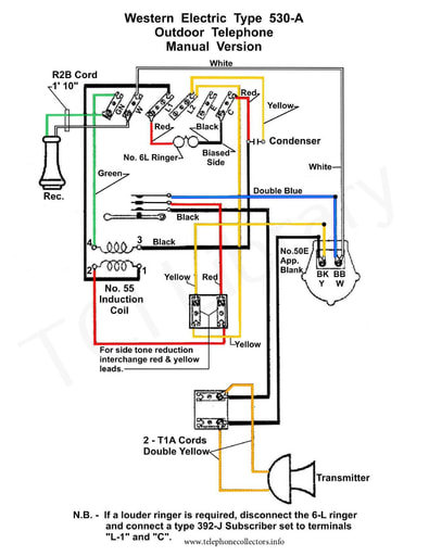 Outdoor Type Telephone Sets, 530-A  Manual Version Wiring