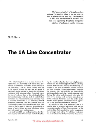 62sep BLR P297 1A Line Concentrator