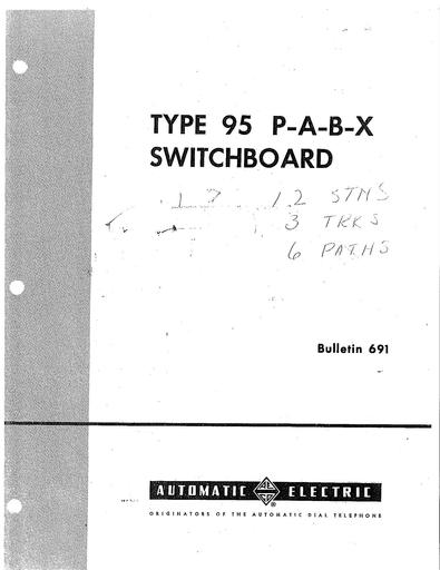 AE Bulletin 691 Type 95 PABX 052909