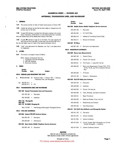 402-000-000 i44 Apr82 - Index