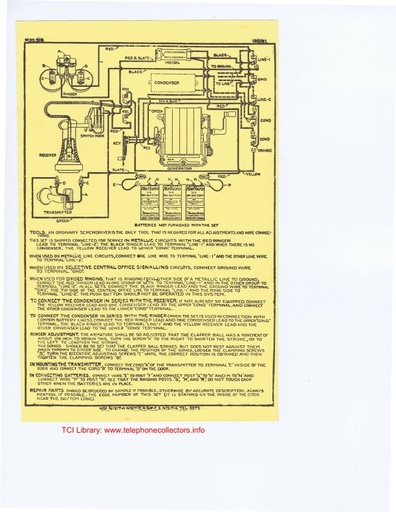 Northern Electric N-1317 Wall Set - Circuit Label - Wiring