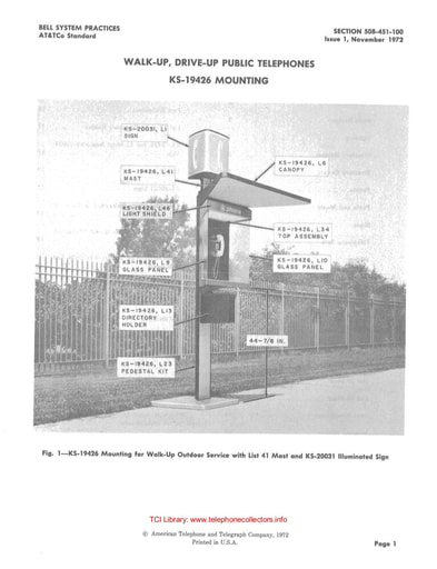 508-451-100 i1 Nov72 - Walk-up Drive-up Public Telephones