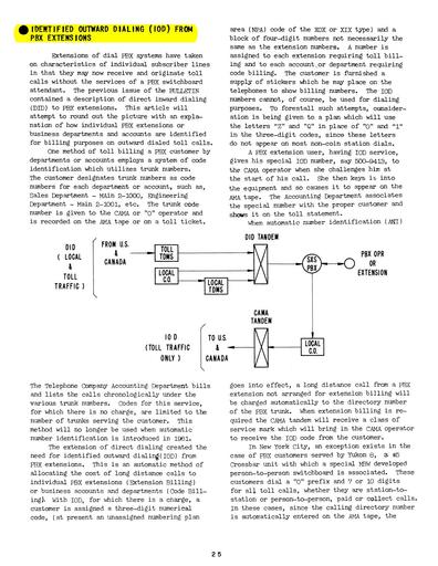 60 - Identified Outward Dialing NYTel MBW General Engineering Bulletin Apr60