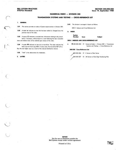 300-000-000 i19 Sep80 - Index - Transmission Sys & Testing