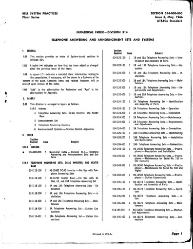 514-000-000 i5 May66 - Index