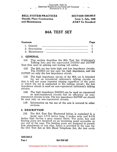 G86.060.5-i1 84A Test Set