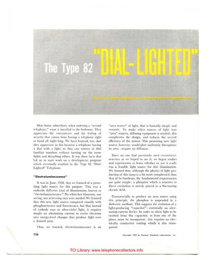 AE Type-82 Lighted Dial Telephone - 1959 (GTTJ)