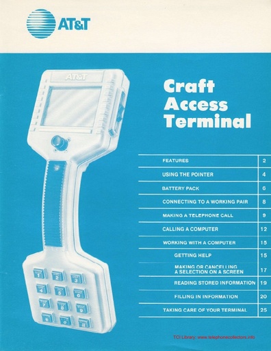 ATT Craft Access Terminal Manual