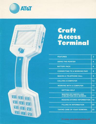 ATT Craft Access Terminal Manual