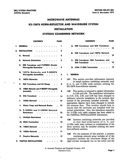 402-421-204 i3 Nov73 - KS-15676 Antenna Combining Network