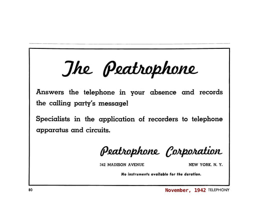 Peatrophone Ad 1942