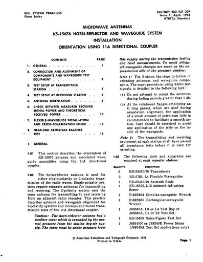 402-421-207 i1 Apr58 -  - KS-15676 Antenna Orientation